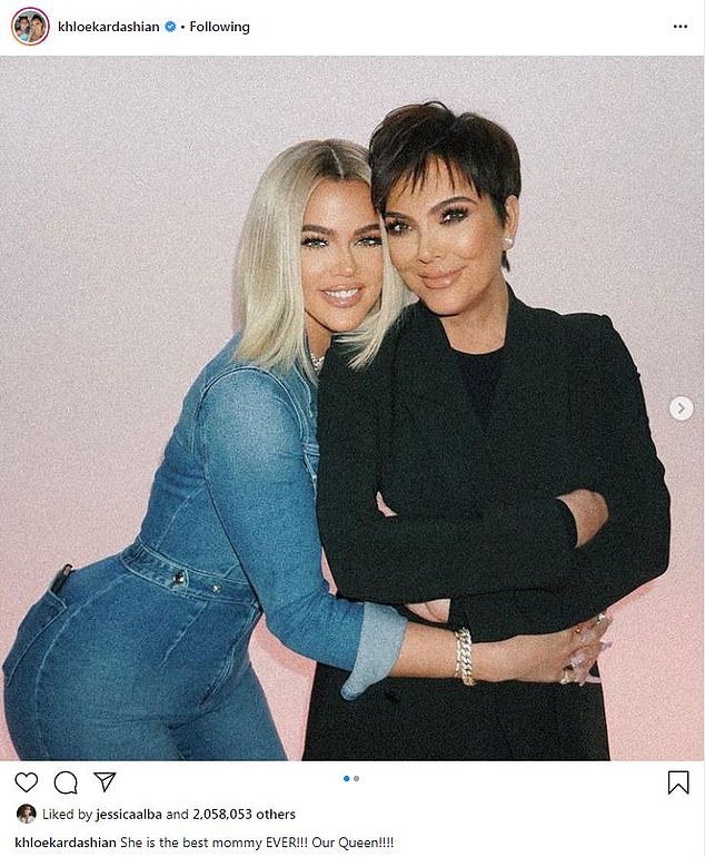 For a good time: Khloé Kardashian, 35, sent her mother Kris Jenner, 64, a fully stocked Mother
