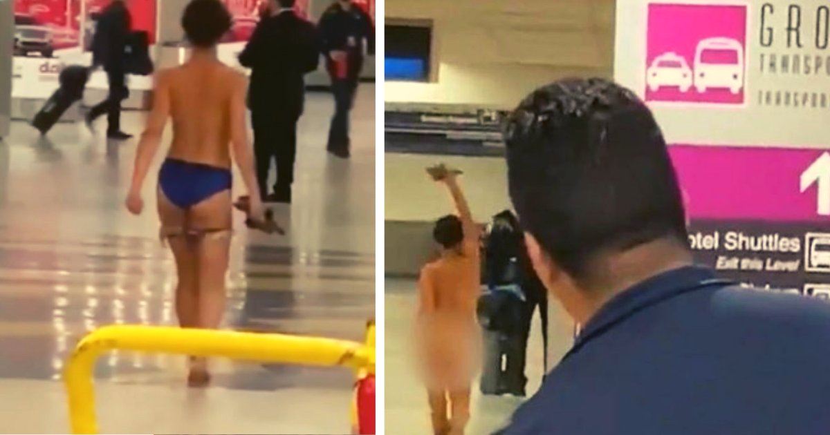 diseno sin titulo 142.png?resize=1200,630 - VIDEO: Mujer Fue Detenida En Un Aeropuerto Por Pasearse Desnuda En Los Pasillos