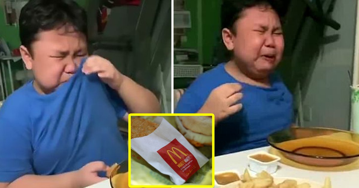 gsdgsdg 1.jpg?resize=1200,630 - 9 -Year-Old Boy Weeps With Joy As He Tucks Into His First McDonald's Meal After Months Of Lockdown