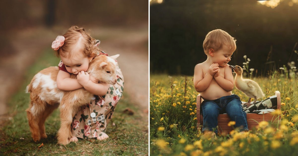 kids14.png?resize=1200,630 - Woman Takes Photos Of Heartwarming Moments Of Children With Animals, 10+ Pics