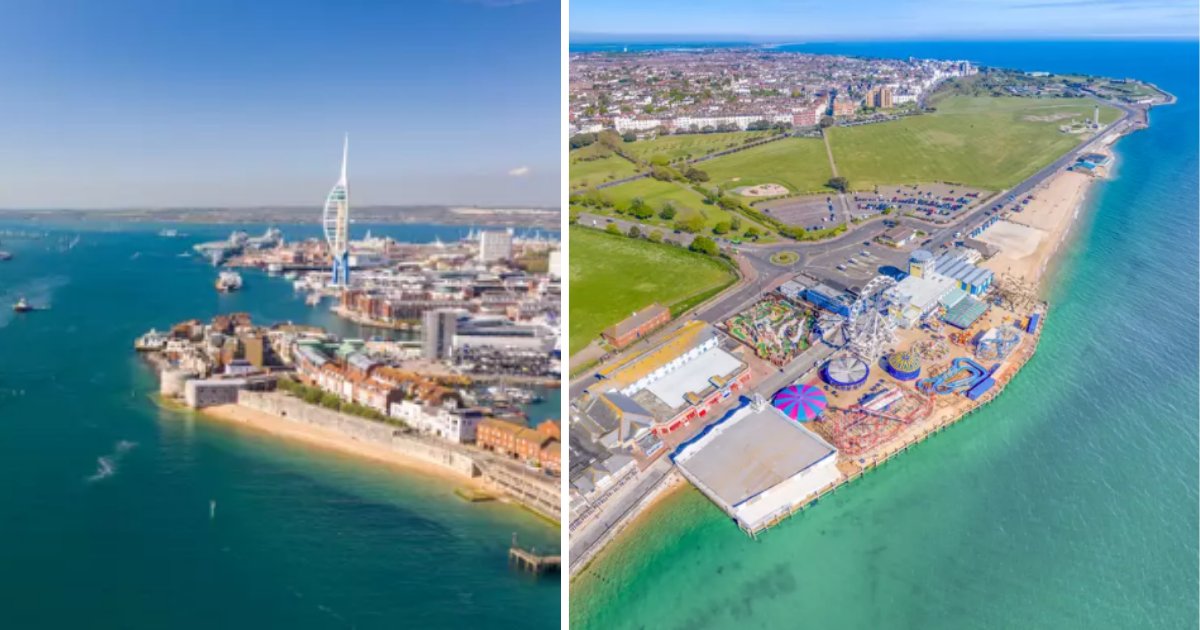 untitled design 1.png?resize=1200,630 - Drone Captures Stunning Images Of Sea Around Portsmouth Resembling A Tropical Paradise