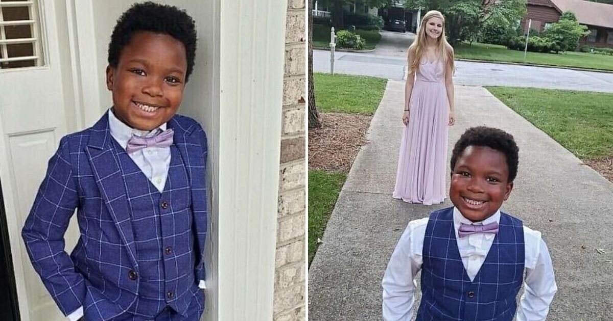 untitled design 2 18.jpg?resize=412,232 - 7-Year-Old Boy Threw A Backyard Prom For His Babysitter After The Real Deal Got Canceled