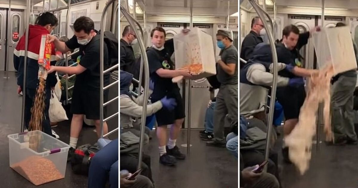 untitled design 3 8.jpg?resize=1200,630 - TikTok Star Poured A Giant Tub Of Milk And Cereal Over New York Subway Train