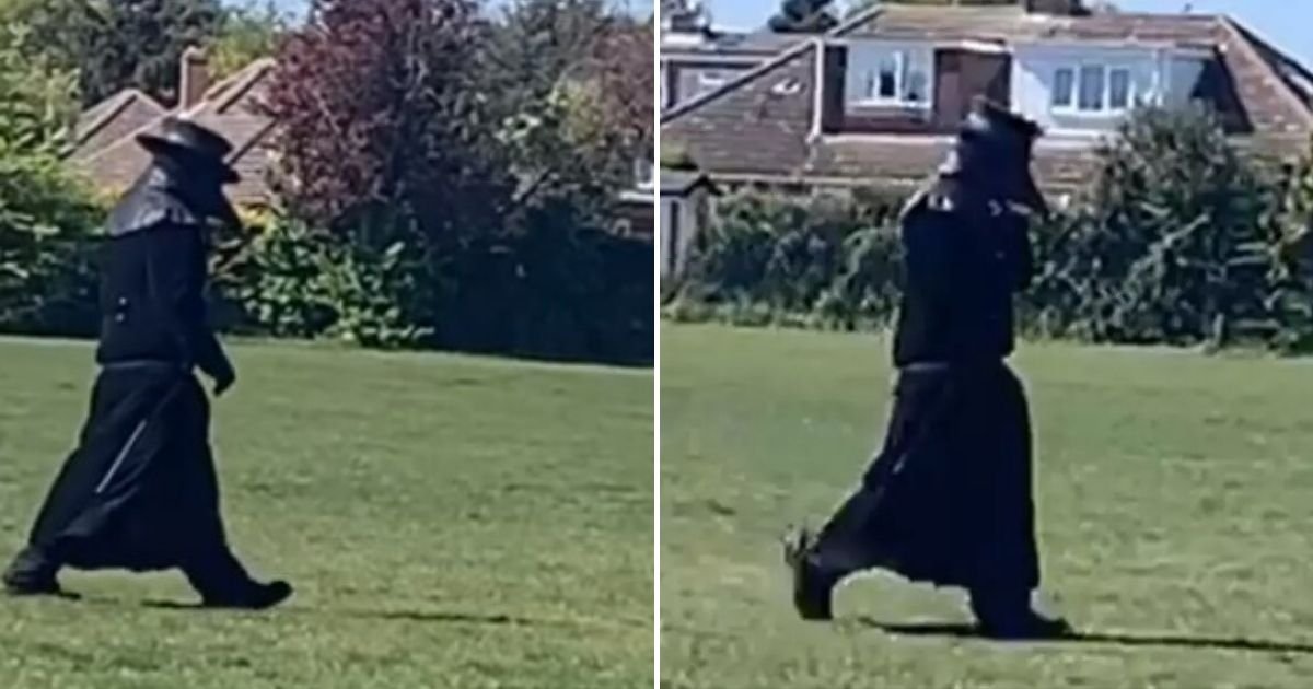 untitled design 58.jpg?resize=412,232 - Police Searching For The Person Walking Around Dressed As A Plague Doctor