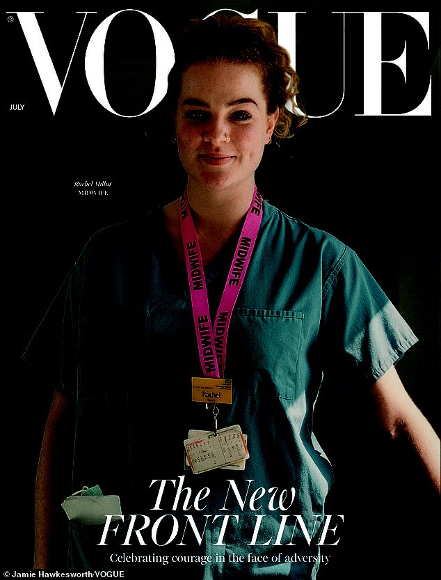 Meanwhile Rachel Millar, 24, a community midwife in east London, also graces on the cover of the fashion bible