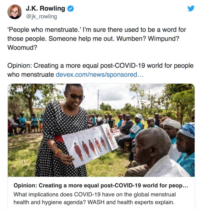 People Who Menstruate Tweet | J.K. Rowling