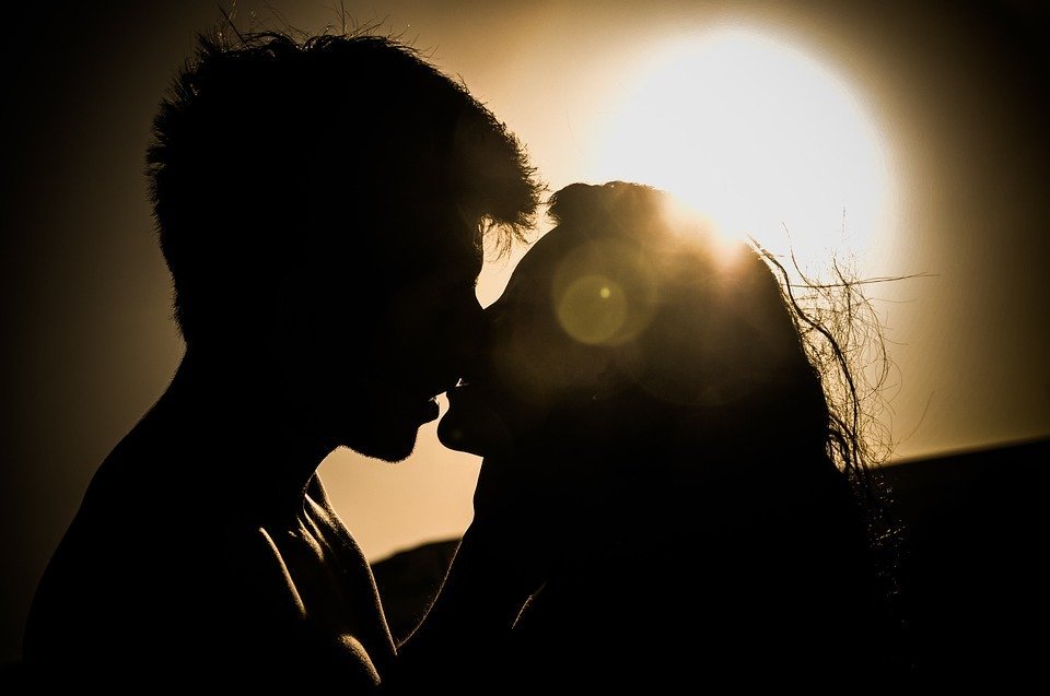 Sunset, Kiss, Couple, Love, Romance, Romantic
