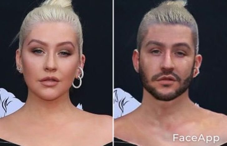 Cristina Aguilerasi fuera hombre FaceApp 