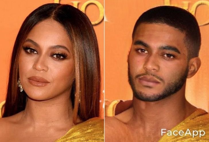 Beyonce si fuera hombre FaceApp 