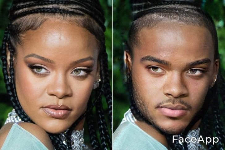 Rihanna si fuera hombre FaceApp 