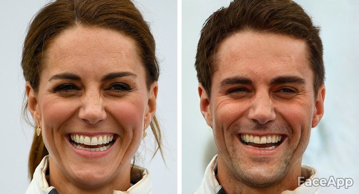 Kate Middleton si fuera hombre FaceApp 