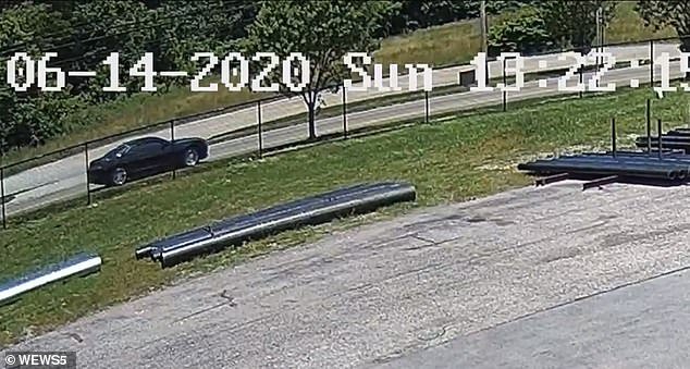 The Akron Police Department in Ohio on Monday released photos of a black sports car that is believed to be connected to Crawford