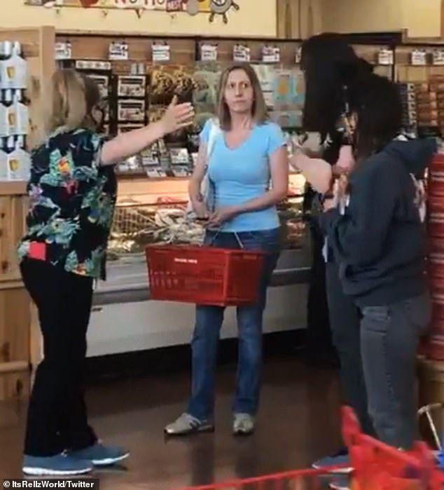 The incident began when the woman was asked by employees to wear a mask or leave