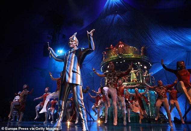 Cirque du Soleil filed for bankruptcy in Canada on Monday while it develops a plan to restart its business amid the pandemic. Acrobats of the show Kooza are pictured here