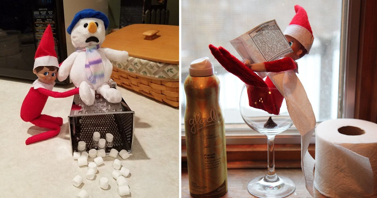 elf on the shelf ideas.jpg?fit=1024%2C538&ssl=1&strip=all - 12 Elf On The Shelf Funny Ideas To Brighten Up Christmas Morning