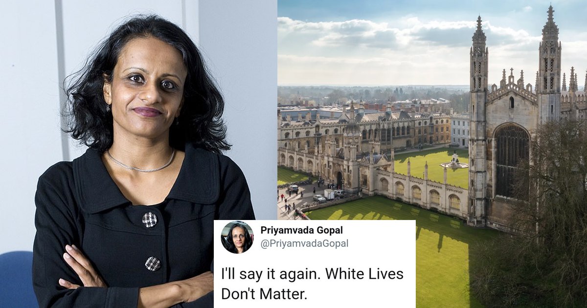 sagdsga.jpg?resize=1200,630 - Cambridge University Promotes Academic Who Tweeted "White Lives Don’t Matter" To Professor