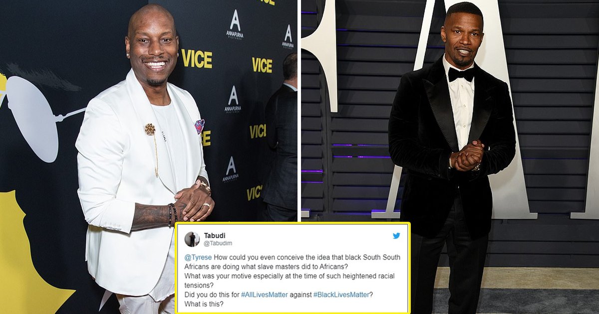 sfadds.jpg?resize=412,232 - Jamie Foxx Slams Tyrese Gibson For His Controversial Tweet About "White Slaves In South Africa"
