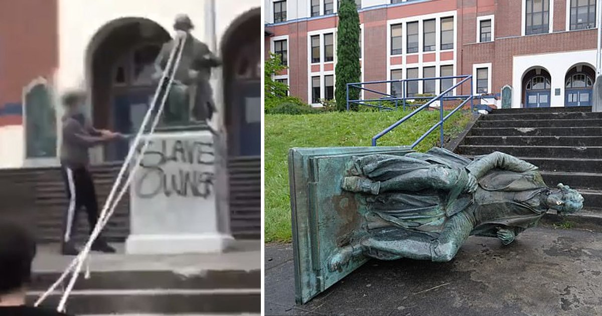 slaves 1.jpg?resize=1200,630 - Thomas Jefferson Statue Toppled As Protests Gain Momentum In Portland, Oregon