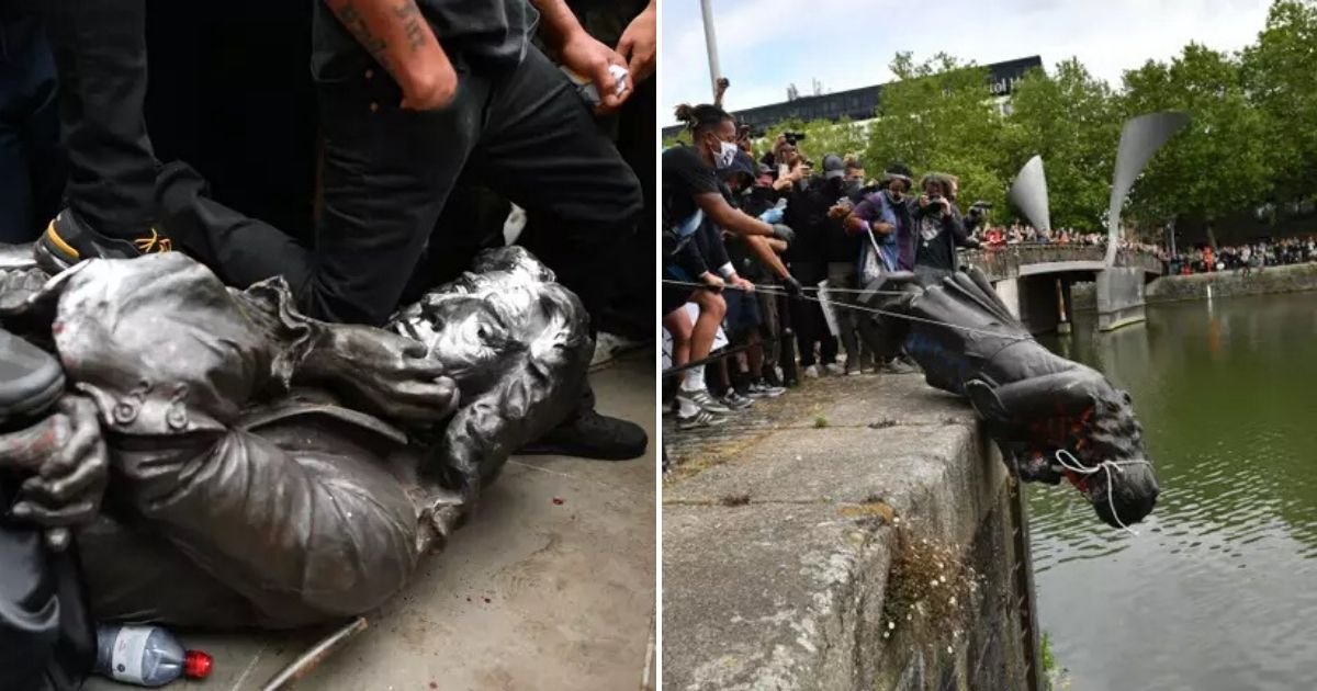 untitled design 2 5.jpg?resize=412,232 - Protesters Removed The Statue Of Slave Trader And Threw It Into The Water