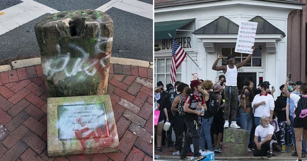 Year Old Slave Auction Block Pulled From The Ground After Pressure From Protesters Small Joys