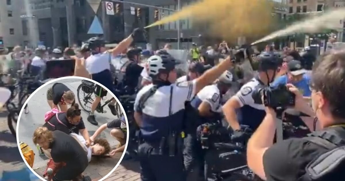 untitled design 5 4.jpg?resize=412,275 - Protest Turned Ugly As Cops Used Their Bikes And Pepper Spray To Break Through The Crowd
