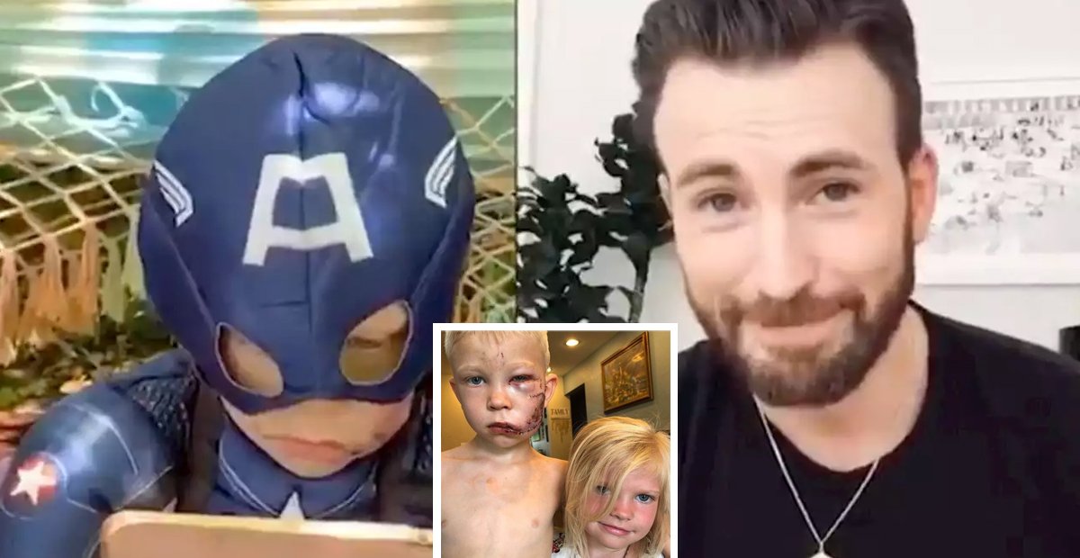 1 98.jpg?resize=1200,630 - Chris Evans Regala Al Niño De 6 Años Que Salvó A Su Hermana Del Ataque De Un Perro El Auténtico Escudo Del Capitán América