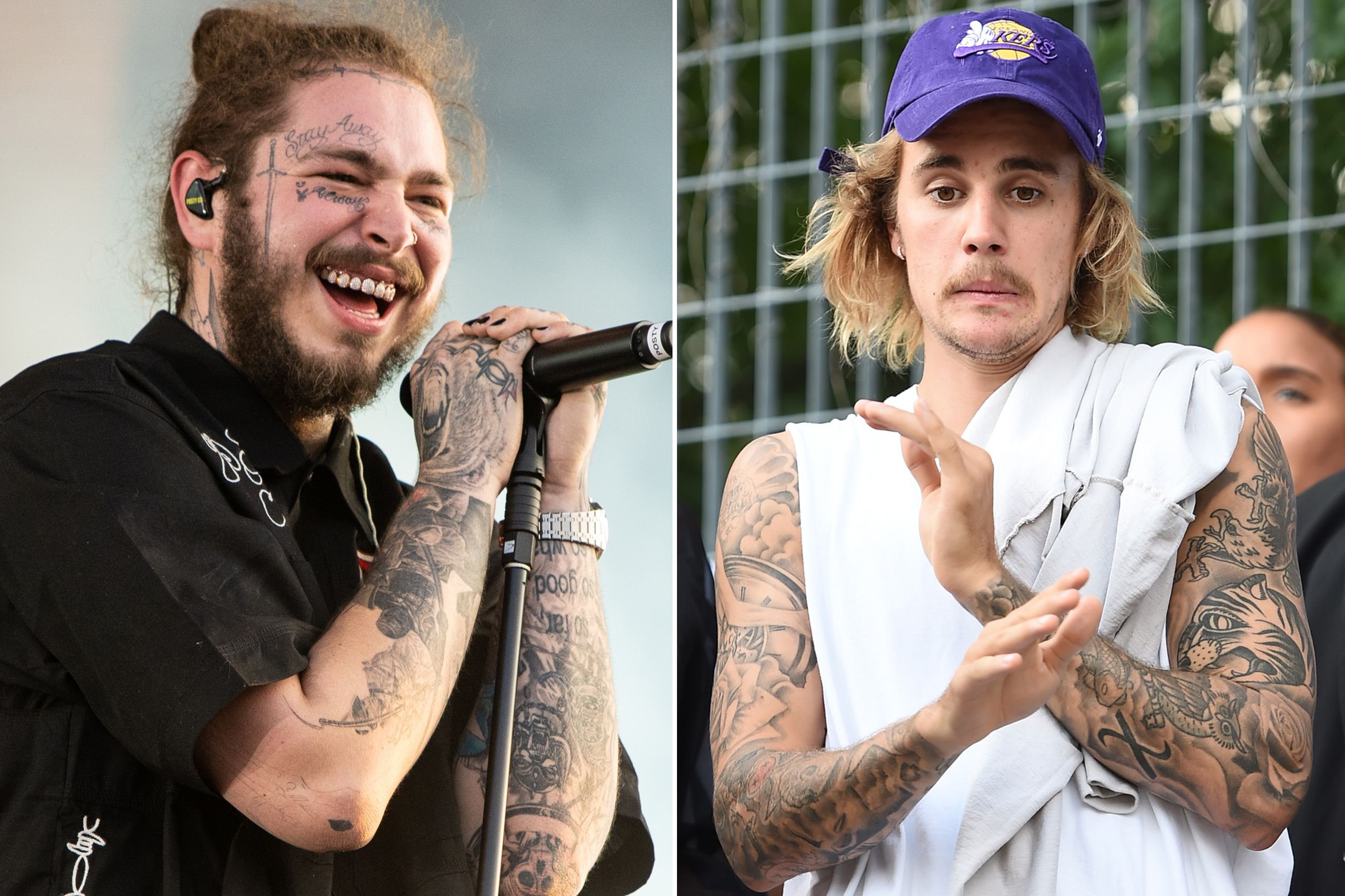 Post Malone without tattoos