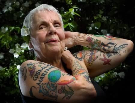 tattoos on old woman