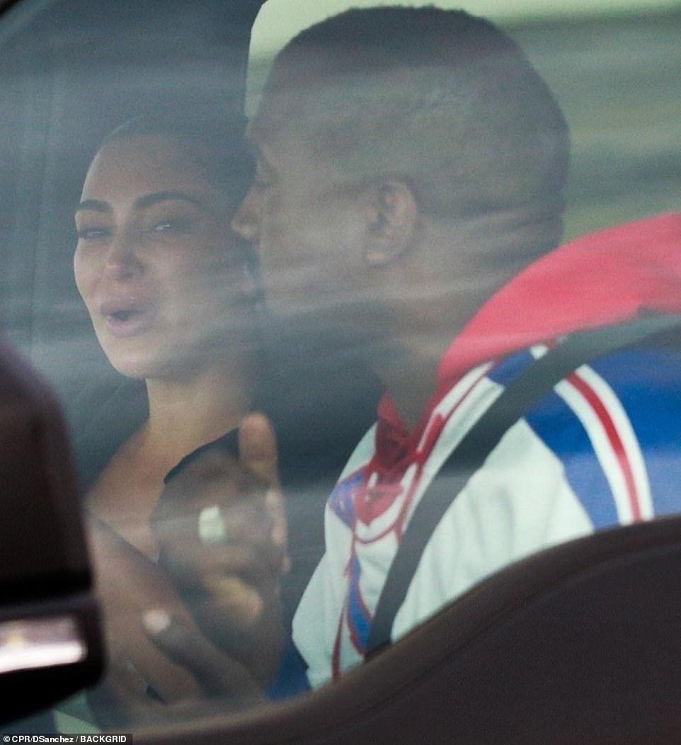Marriage on the brink: The 39-year-old reality star appeared distressed and cried as she talked to Kanye, 43, in a vehicle following his political campaign rally and Twitter meltdown last week, where he discussed how they once considered having an abortion and hinted she had an affair with rapper Meek Mill, which Kanye has since publicly apologized for