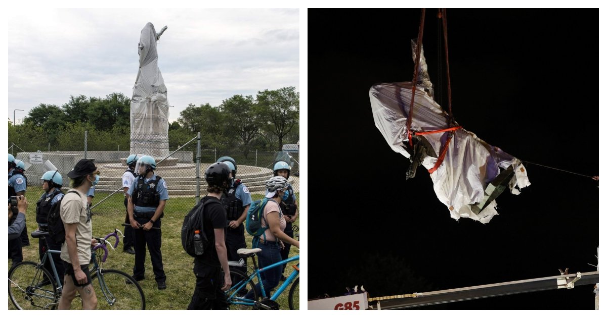 collage 63.jpg?resize=412,275 - Chicago Takes Down 2 Statues of Christopher Columbus