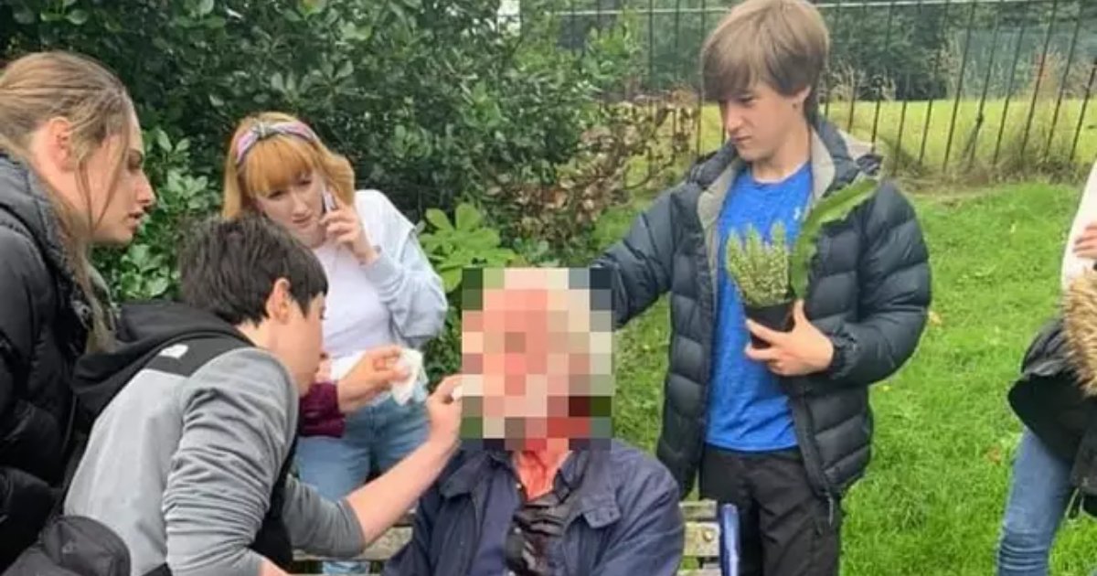 elderly.png?resize=1200,630 - Teens Helped Elderly Man After He Was Attacked By A Thug While Walking In A Park