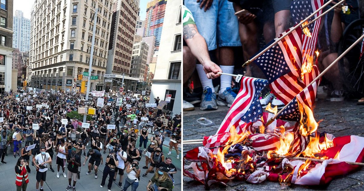 flags6.png?resize=412,232 - Thousands Of People Attended Fourth Of July Protests As Demonstrators Burned American Flags