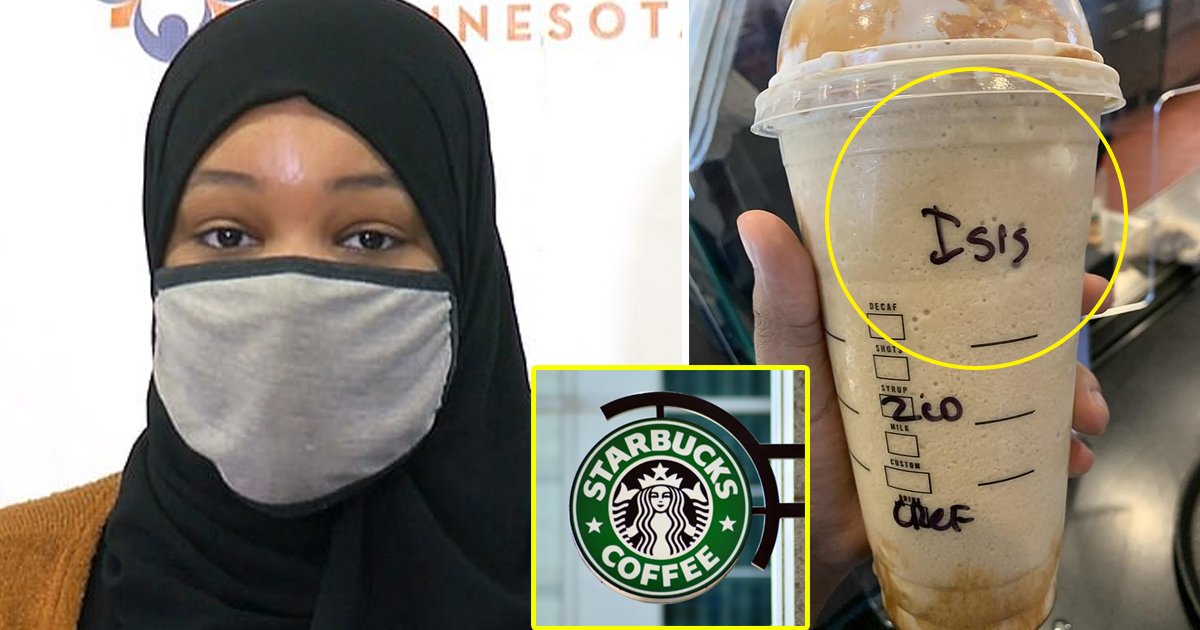 hijab.jpg?resize=1200,630 - Girl Wearing Hijab Outraged After Starbucks Barista Allegedly Wrote "ISIS" On Coffee Cup