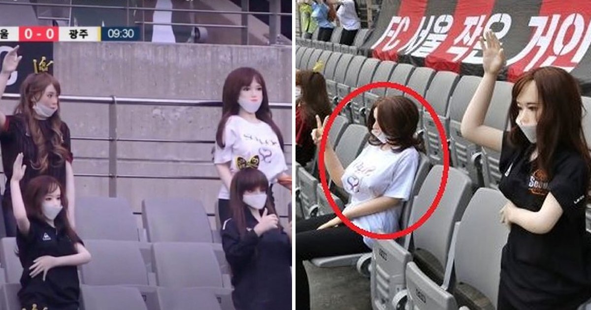seoul fc sex dolls.jpg?resize=412,232 - South Korean Football Team Replaces Fans In Stands With Sex Dolls