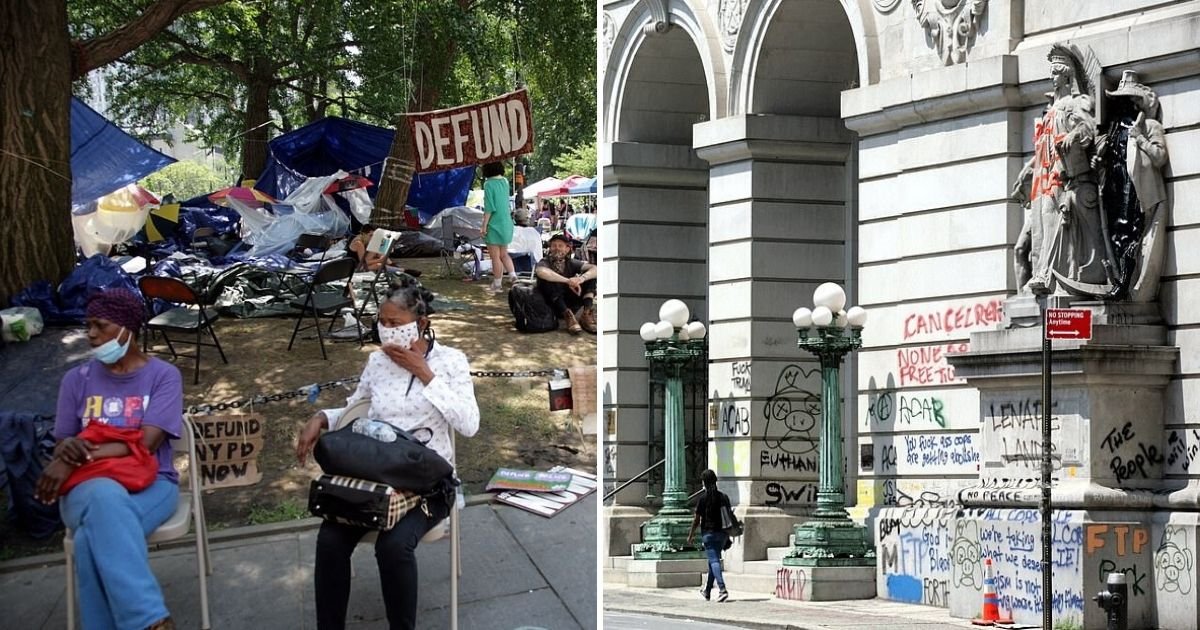 untitled design 2 3.jpg?resize=412,275 - City Hall Protesters Barricaded Subway And Covered Buildings In Graffiti