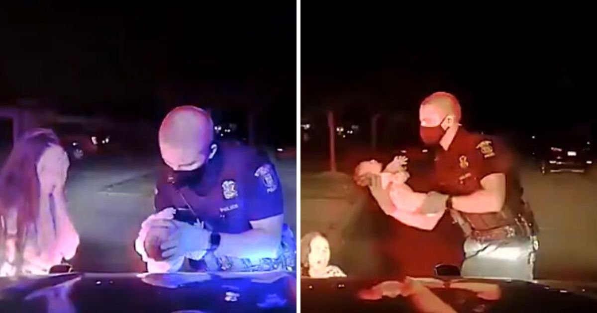 untitled design 25.jpg?resize=412,232 - Footage Shows Quick-Thinking Police Officer Save Choking Baby From Dying In Front Of Crying Mother