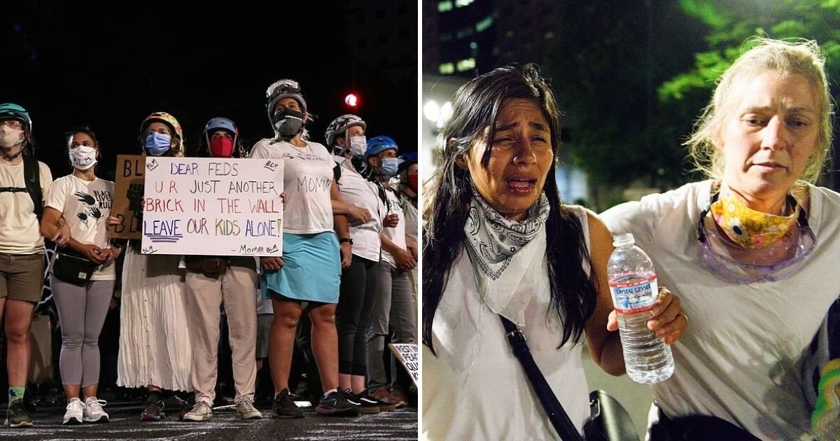 untitled design 33.jpg?resize=1200,630 - Mothers Teargassed After Forming ‘Wall Of Moms’ To ‘Protect’ Protesters From Federal Officers