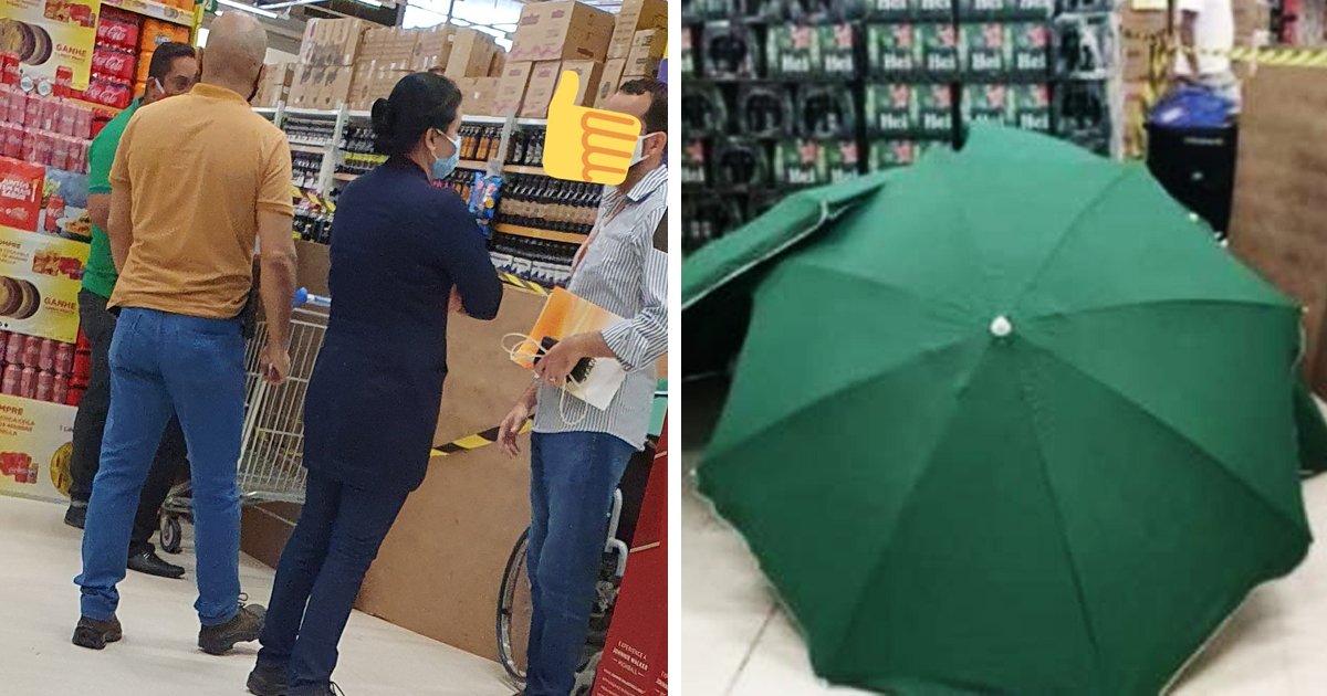 1 149.jpg?resize=412,275 - Muere En Un Supermercado Y Cubren Su Cuerpo Con Sombrillas Mientras La Tienda Sigue Abierta