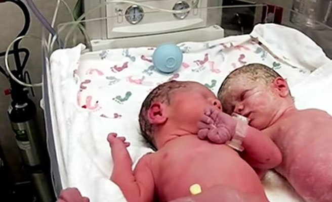 El encuentro viral de dos gemelos recién nacidos - Qué!