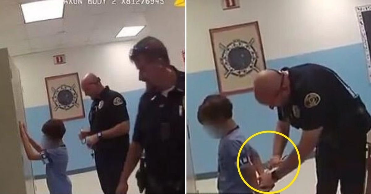 boy6.jpg?resize=412,232 - Video Shows 8-Year-Old Boy With Special Needs Being Handcuffed While Officers Tell Him He’s Going To Prison