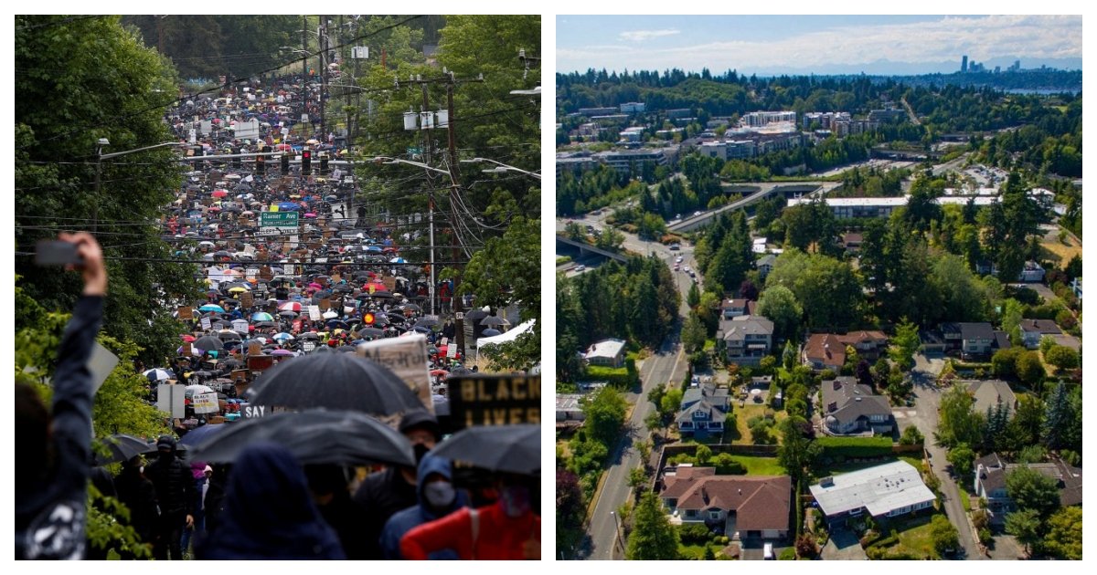 collage 39.jpg?resize=412,275 - Protestors In Seattle March Through A Residential Area Demanding Owners To Give Up Their Homes