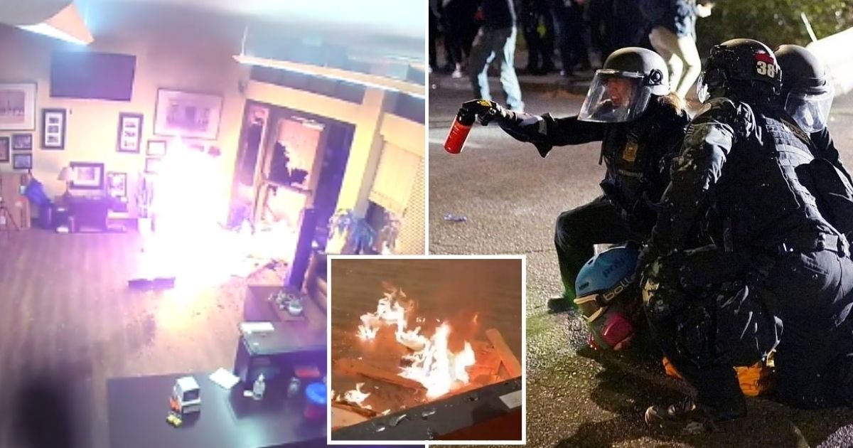 fire5.jpg?resize=412,275 - Protesters Set Police Union Building On Fire As Officers Deploy Chemicals And Declare A Riot