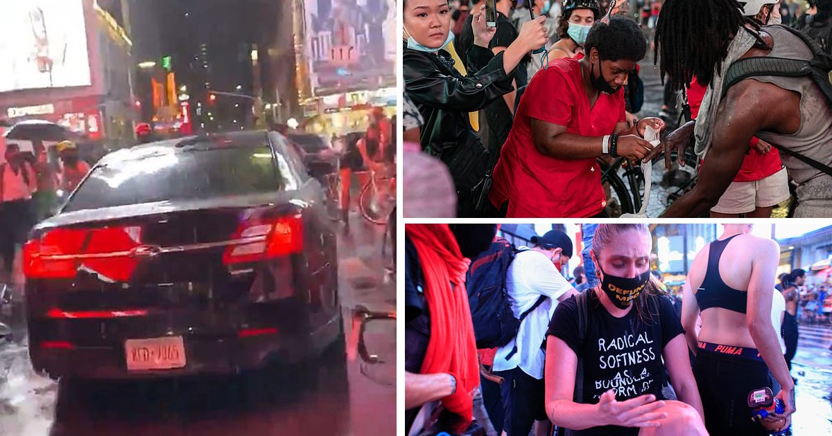 2 13.jpg?resize=412,275 - Car Drives Through Black Lives Matter Protesters In Times Square, New York
