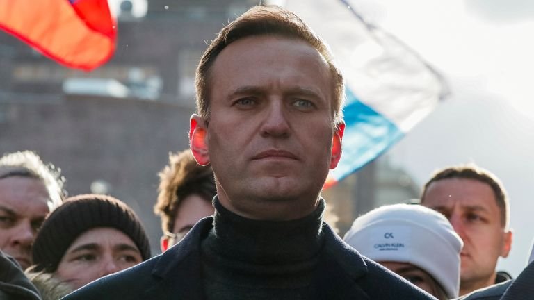 Putin critic Alexei Navalny pictured walking down stairs as he recovers from novichok poisoning | World News | Sky News