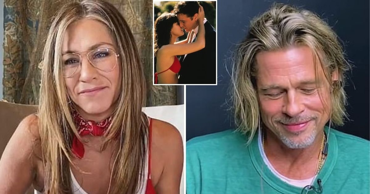 aniston5.jpg?resize=1200,630 - Brad Pitt Looks Awkward As He And Ex-Wife Jennifer Aniston Recreate Scene From ‘Fast Times At Ridgemont High’