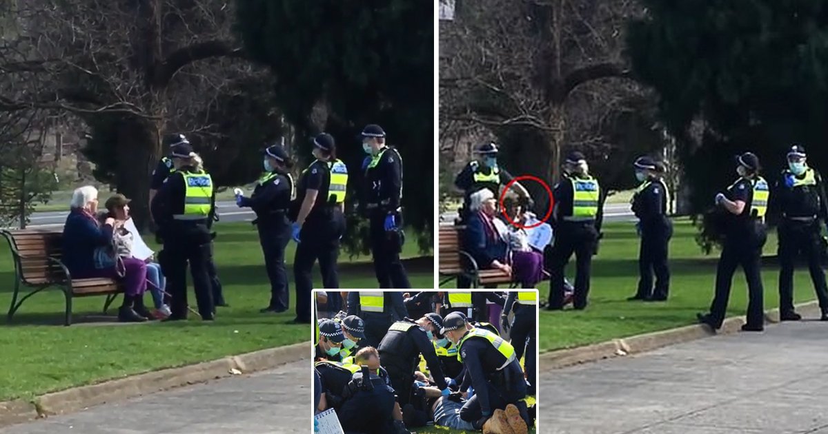 arrest.jpg?resize=412,232 - Police Officer Violently Snatches Phone From Elderly Lady Before Threatening Arrest