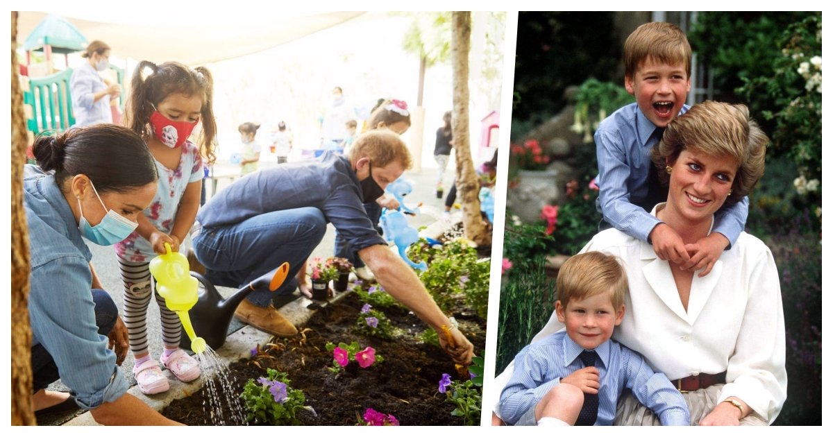 collage 4.jpg?resize=412,232 - Harry and Meghan Remember Princess Diana By Planting Forget-Me-Nots