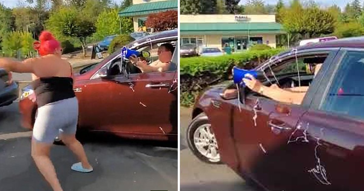 drive thru car.jpg?resize=1200,630 - Woman Vandalizes The Car Of A Trump Supporter At A Taco Bell Drive-thru In Oregon