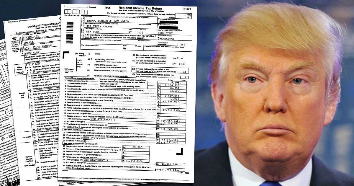 leaked donald trump s tax records obtained by new york times e1601342407982.jpg?resize=1200,630 - Etats-Unis : Les déclarations d’impôt de Trump révélées par le Times