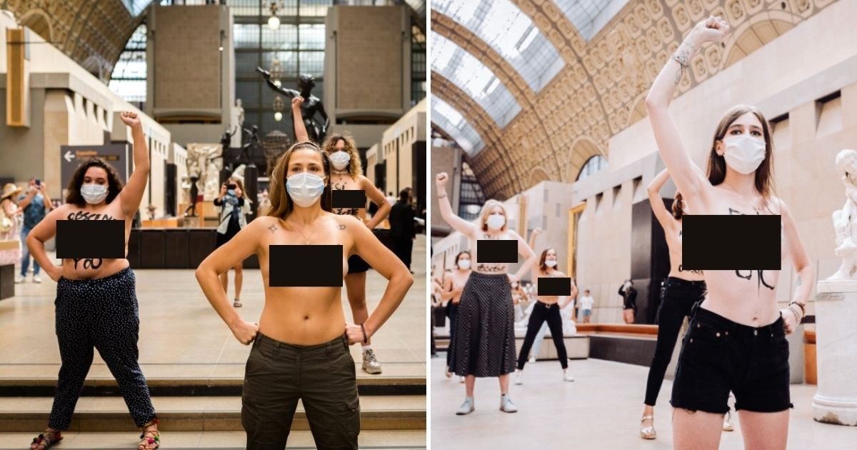 museum6.jpg?resize=412,232 - Topless Women Protested At Museum After A Woman Was Denied Entry Over Her Cleavage